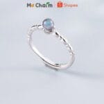 Nhẫn bạc nữ bạc s925 đá moonsonte khói 2