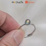 Nhẫn bạc nữ bạc s925 đá moonsonte khói 3